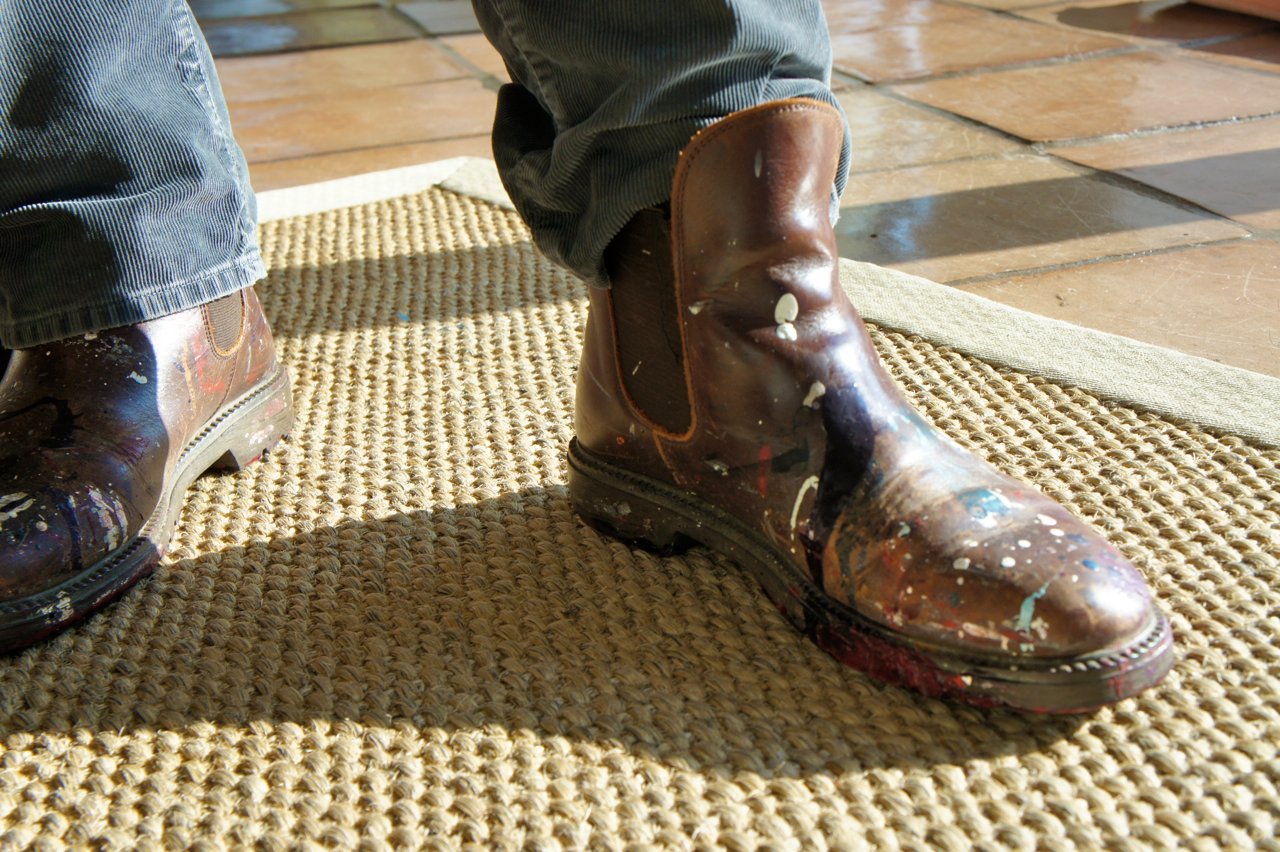 Detalhe da bota do Jay.