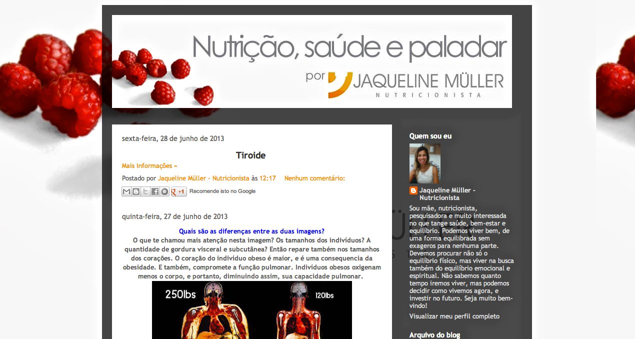 Registros do Salotto: Boa nutrição, blog da querida Jaqueline Muller