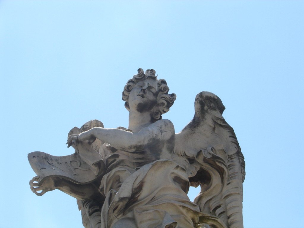 Já disse que sou louca por estátuas? E fiquei louca por essas, na ponte para o Castel Sant'Angelo