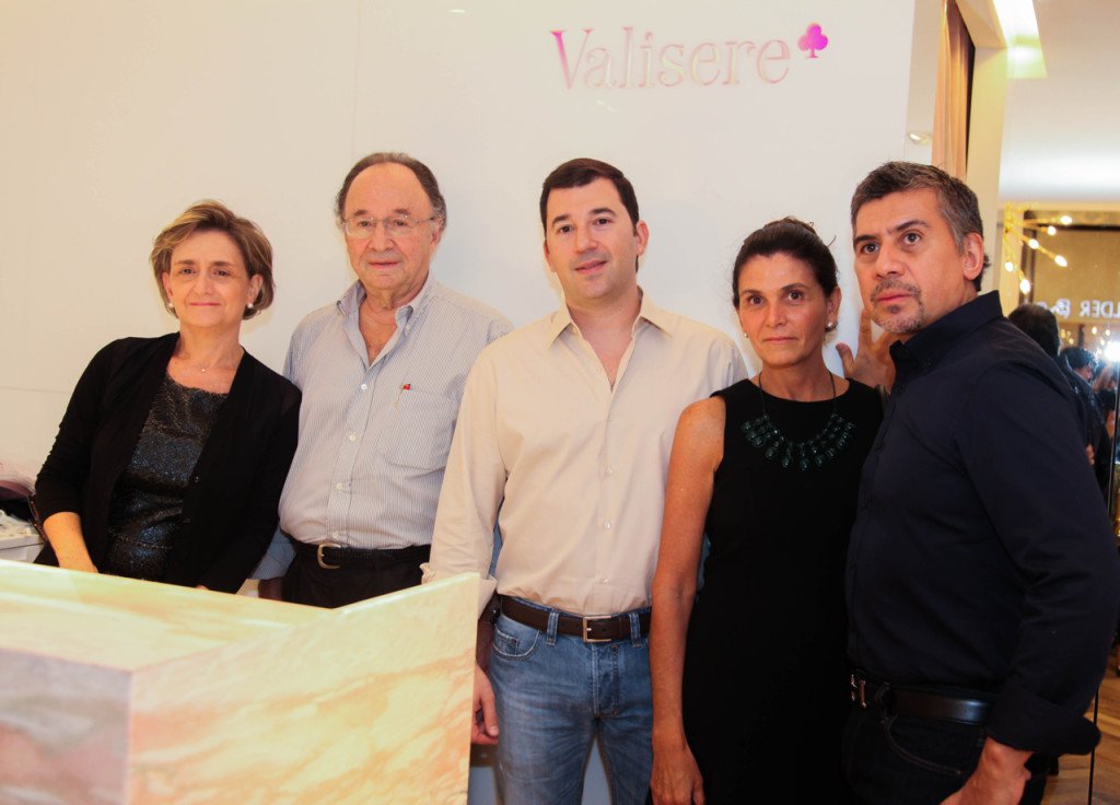 Celina Kochen, Ivo Rosset, Gustavo Rosset e os arquitetos do lindo projeto da loja, Nórea de Vitto e Beto Galvez
