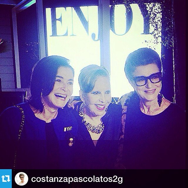 As três damas da moda do Brasil no lançamento do vídeo de Regina Guerreiro para a Enjoy!