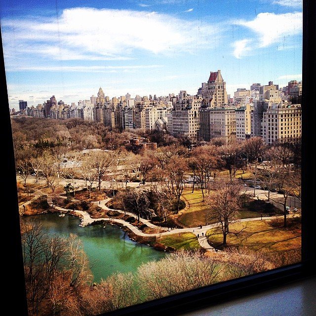 A manhã seguinte, vista do quarto da minha mãe no hotel Park Lane. Um sol tímido, mas com o vento estava bem frio!