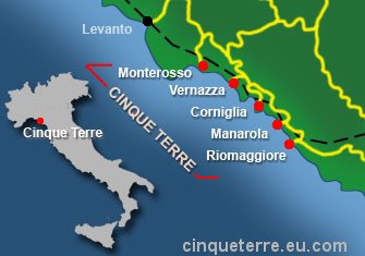 Cinque Terre significa 5 terras. Fica ao norte de Florença na região da Liguria. Fica a uma hora de barco. Só se chega pelo mar ou a pé.