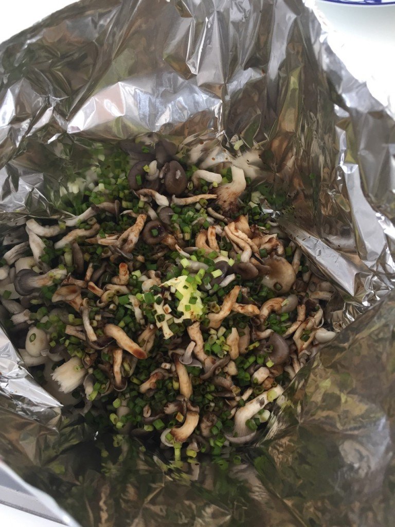 Cogumelos prontos para o forno