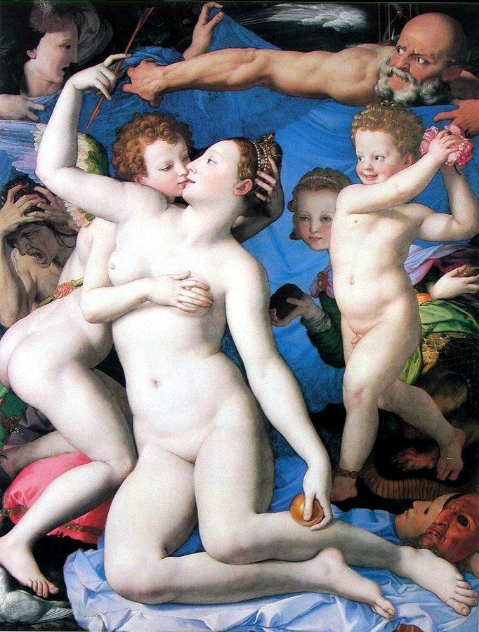 “Uma alegoria de Vênus e Cupido”, Agnolo Bronzino (1572). National Gallery, Londres.