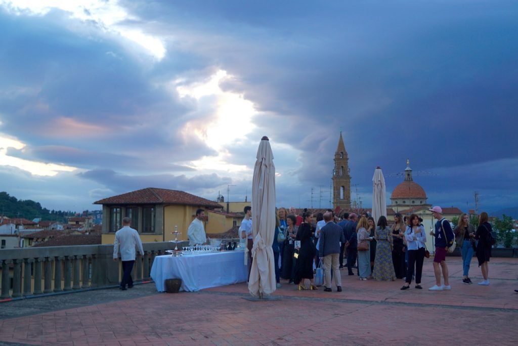 No terraço do Pitti, um pequeno "rinfresco"...